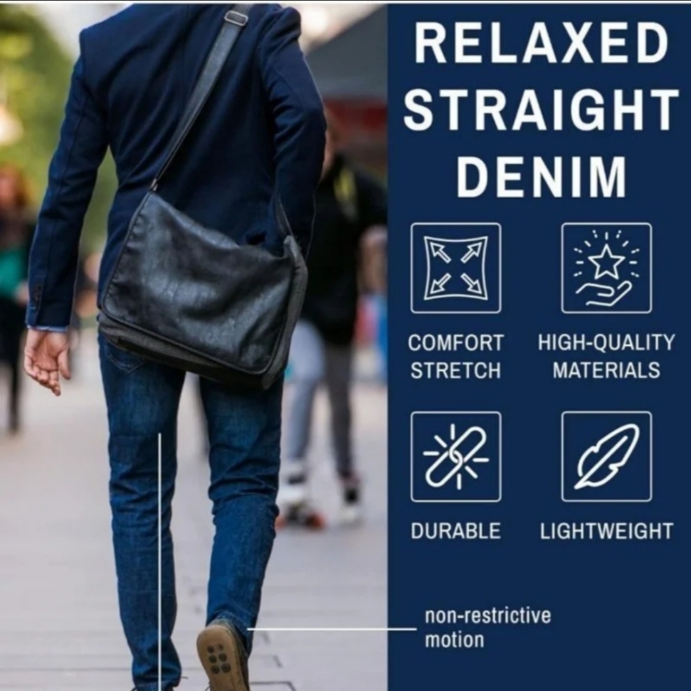 IZOD Comfort Stretch Jeans Straight Relaxed Fit Indigo Blast 38-30 LIKE NEW!